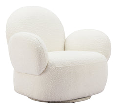 Pilka White Swivel Chair - Ornate Home