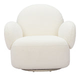 Pilka White Swivel Chair - Ornate Home