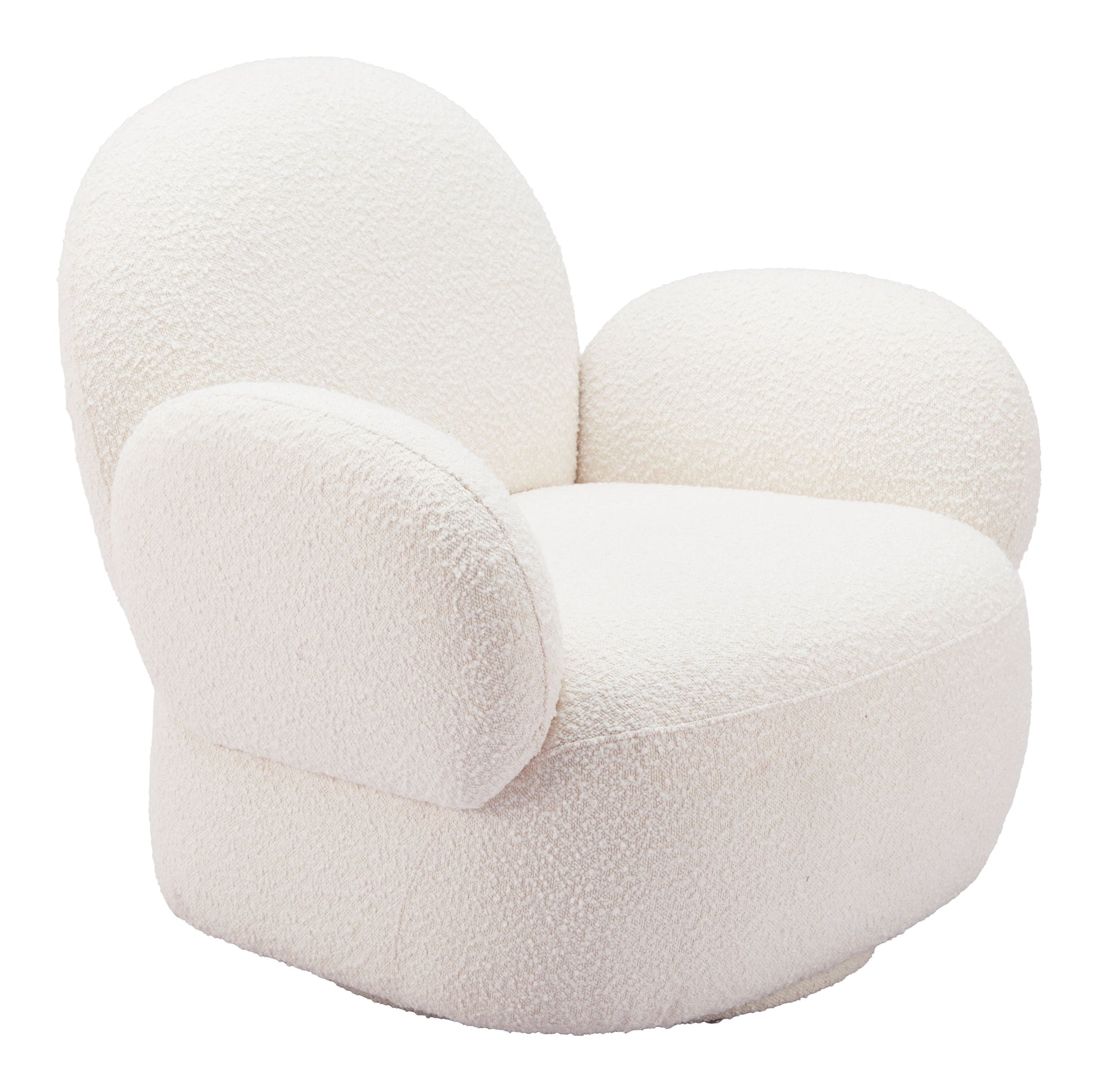 Pilka White Swivel Chair - Ornate Home