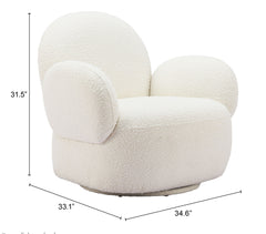 Pilka White Swivel Chair - Ornate Home
