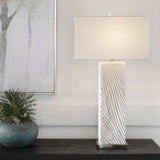 Pillar White Marble Table Lamp - Ornate Home