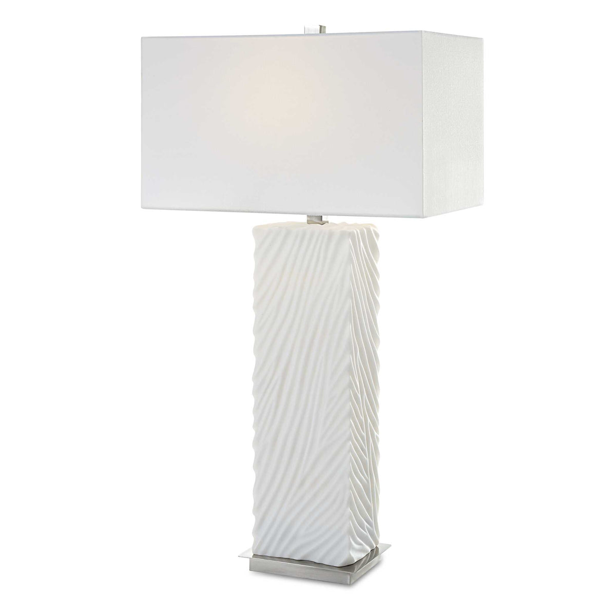 Pillar White Marble Table Lamp - Ornate Home