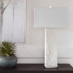 Pillar White Marble Table Lamp - Ornate Home