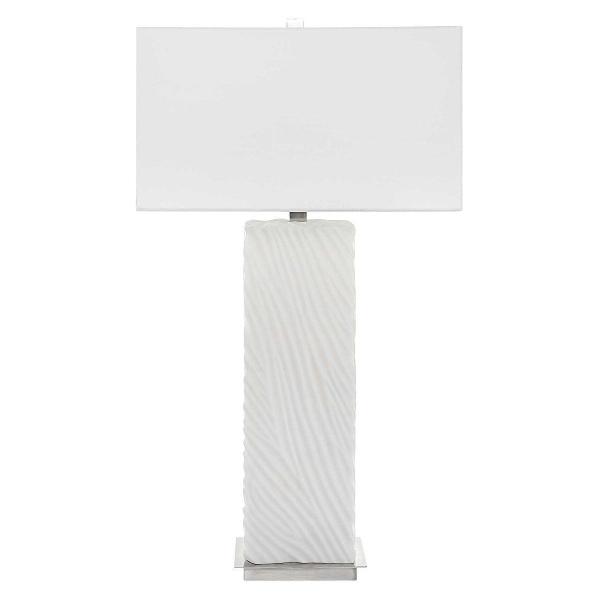 Pillar White Marble Table Lamp - Ornate Home