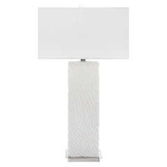 Pillar White Marble Table Lamp - Ornate Home