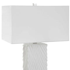 Pillar White Marble Table Lamp - Ornate Home