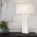 Pillar White Marble Table Lamp - Ornate Home
