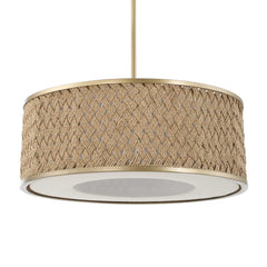 Pinchot Gold 4 Light Rattan Drum Pendant - Ornate Home