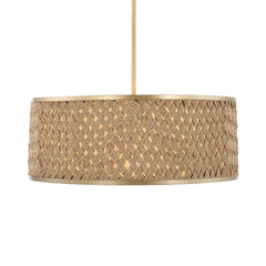 Pinchot Gold 4 Light Rattan Drum Pendant - Ornate Home