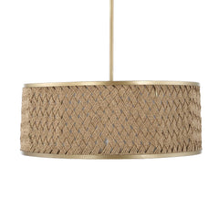 Pinchot Gold 4 Light Rattan Drum Pendant - Ornate Home