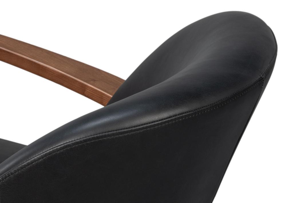Pindar Black Leather Armchair - Ornate Home