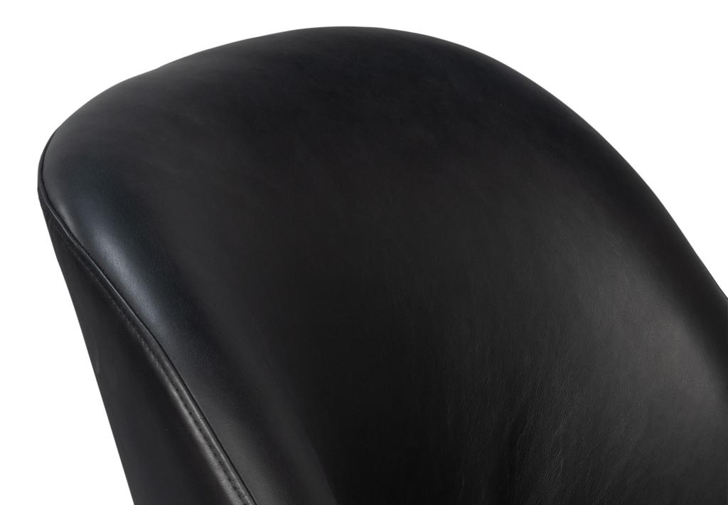 Pindar Black Leather Armchair - Ornate Home