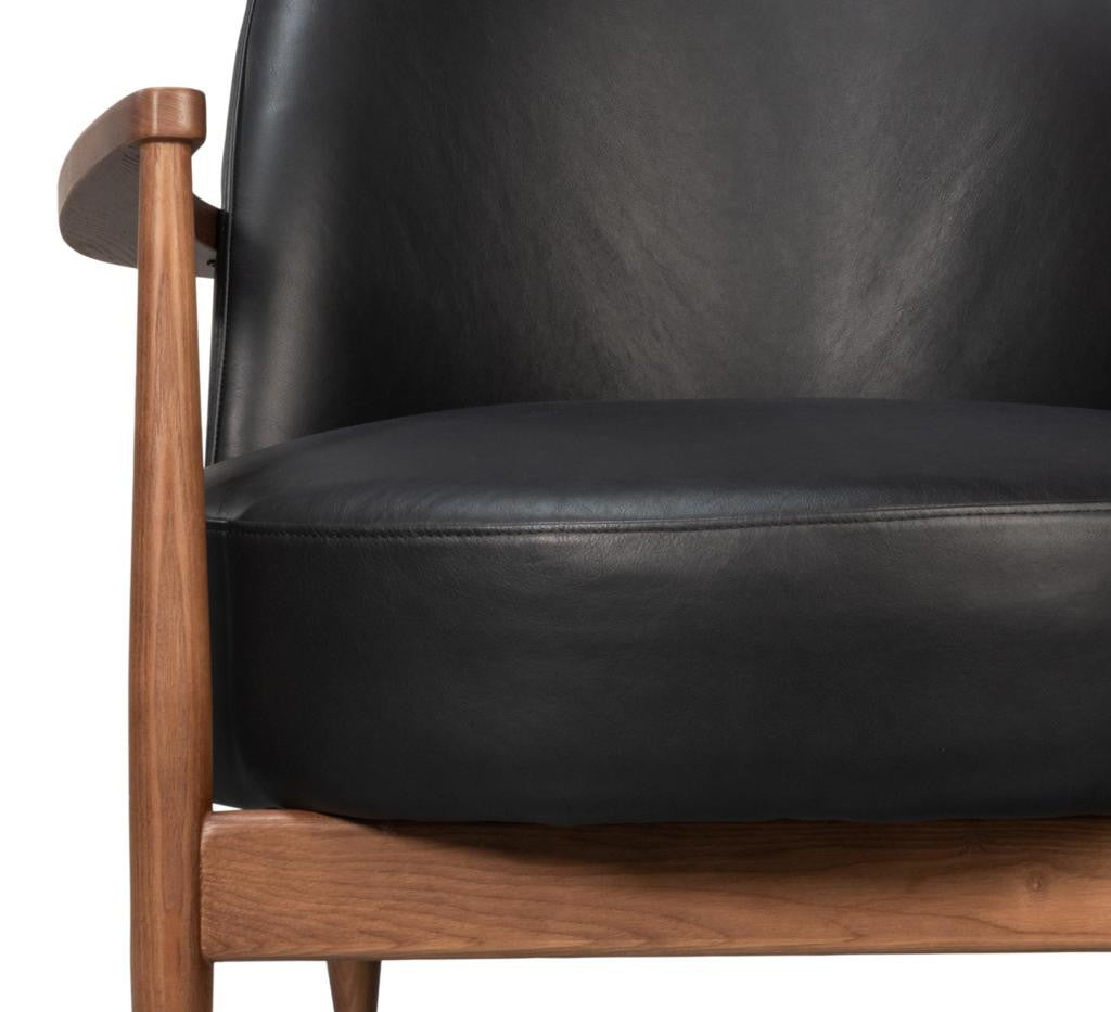 Pindar Black Leather Armchair - Ornate Home