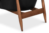 Pindar Black Leather Armchair - Ornate Home