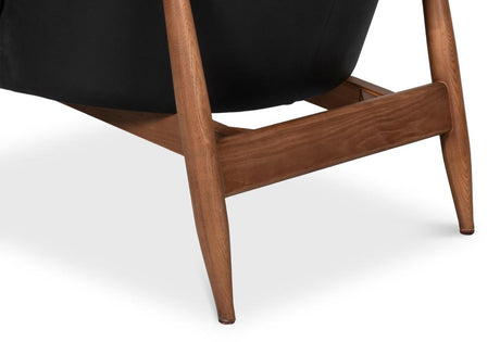 Pindar Black Leather Armchair - Ornate Home