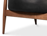 Pindar Black Leather Armchair - Ornate Home