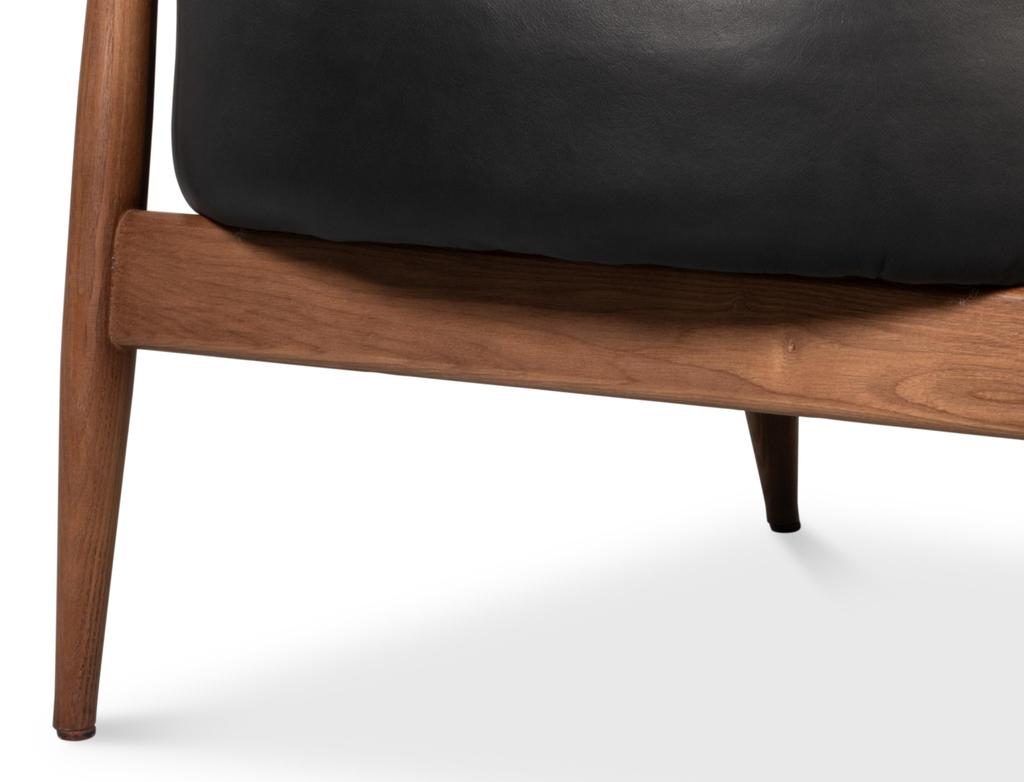 Pindar Black Leather Armchair - Ornate Home