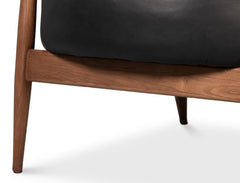 Pindar Black Leather Armchair - Ornate Home