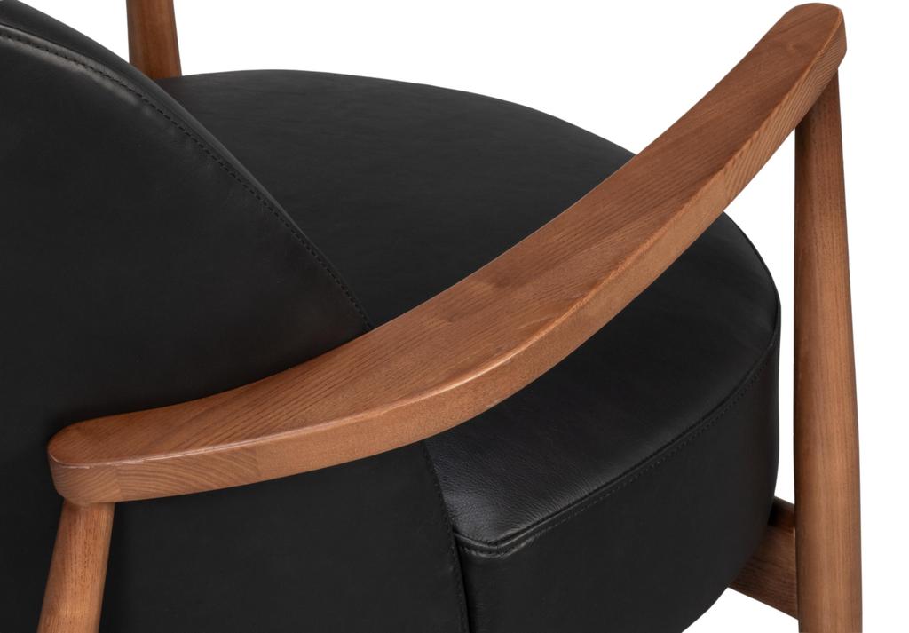 Pindar Black Leather Armchair - Ornate Home