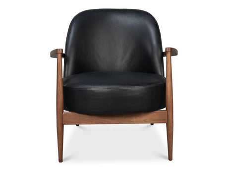 Pindar Black Leather Armchair - Ornate Home