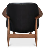 Pindar Black Leather Armchair - Ornate Home