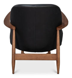 Pindar Black Leather Armchair - Ornate Home