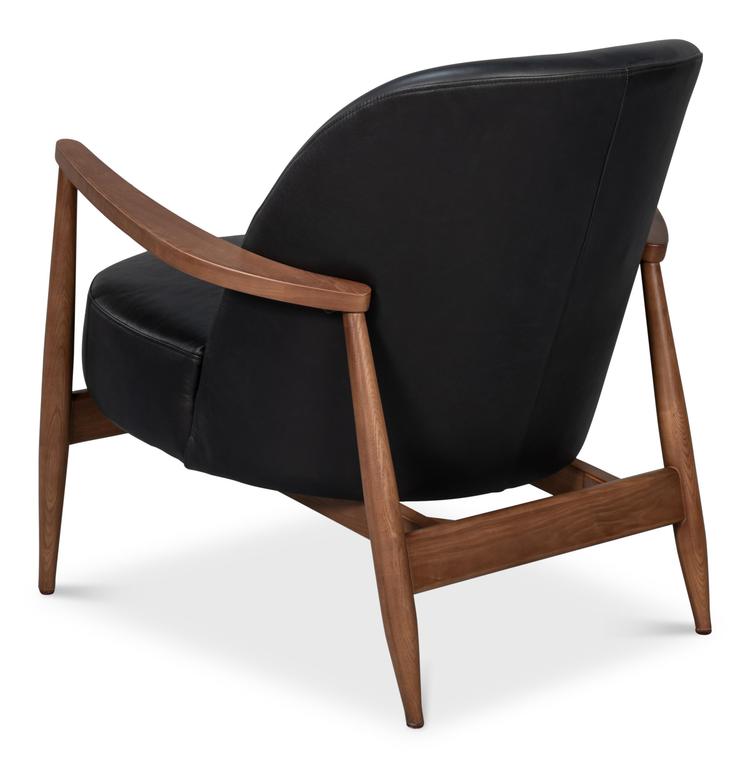 Pindar Black Leather Armchair - Ornate Home