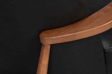 Pindar Black Leather Armchair - Ornate Home