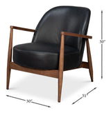 Pindar Black Leather Armchair - Ornate Home