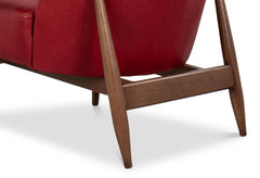 Pindar Red Leather Armchair - Ornate Home