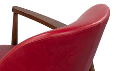 Pindar Red Leather Armchair - Ornate Home