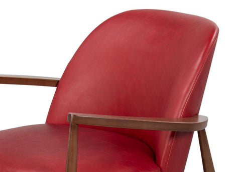 Pindar Red Leather Armchair - Ornate Home