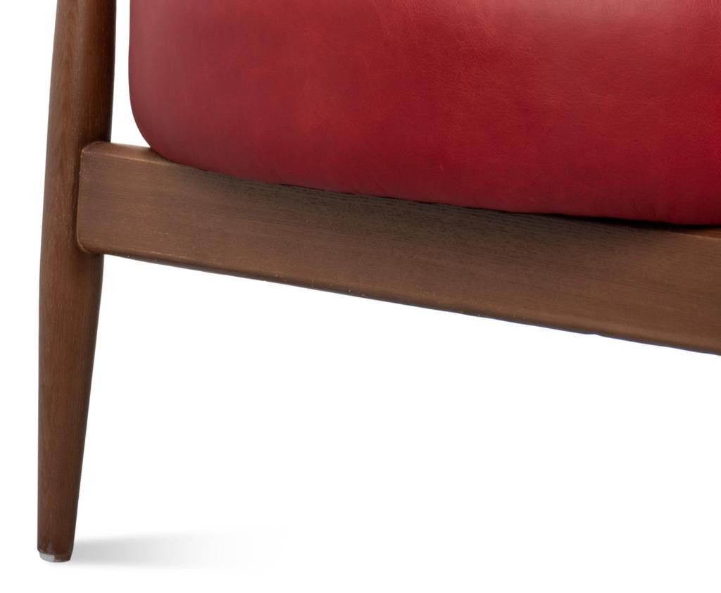 Pindar Red Leather Armchair - Ornate Home