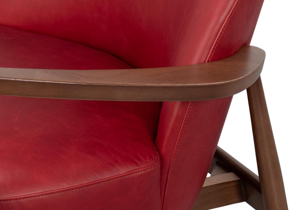 Pindar Red Leather Armchair - Ornate Home