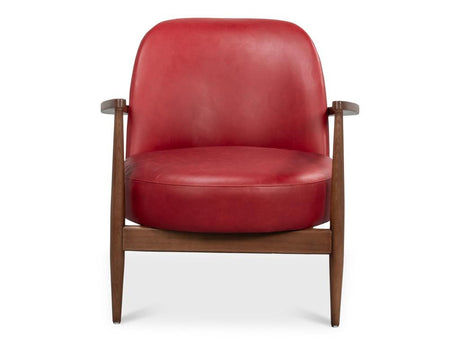 Pindar Red Leather Armchair - Ornate Home