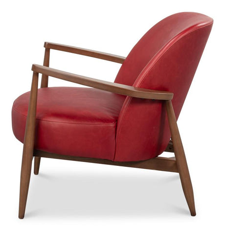 Pindar Red Leather Armchair - Ornate Home