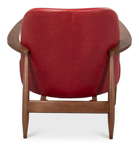 Pindar Red Leather Armchair - Ornate Home