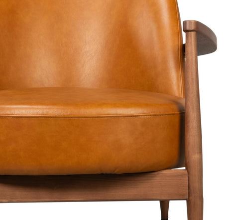 Pindar Tan Leather Armchair - Ornate Home