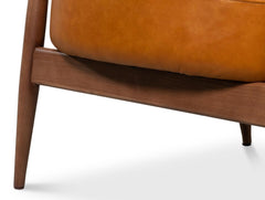 Pindar Tan Leather Armchair - Ornate Home
