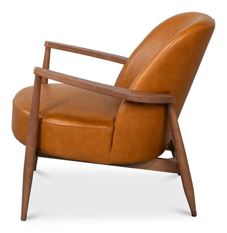 Pindar Tan Leather Armchair - Ornate Home