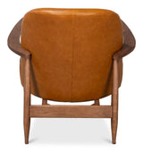 Pindar Tan Leather Armchair - Ornate Home