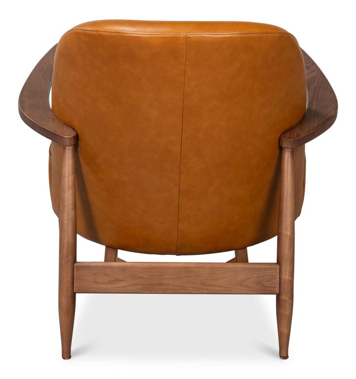Pindar Tan Leather Armchair - Ornate Home
