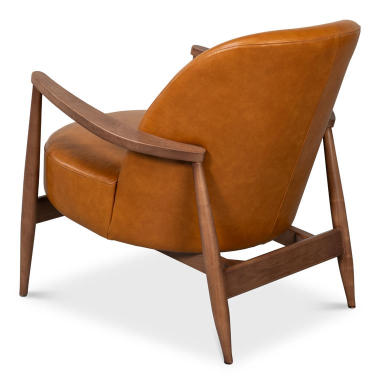 Pindar Tan Leather Armchair - Ornate Home