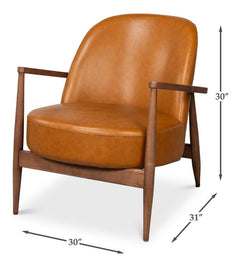 Pindar Tan Leather Armchair - Ornate Home