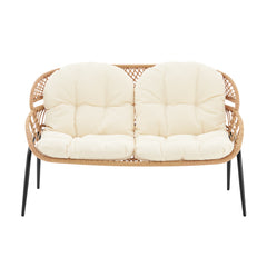Pine 4-Piece Patio Conversation Set in Cream - Ornate Home