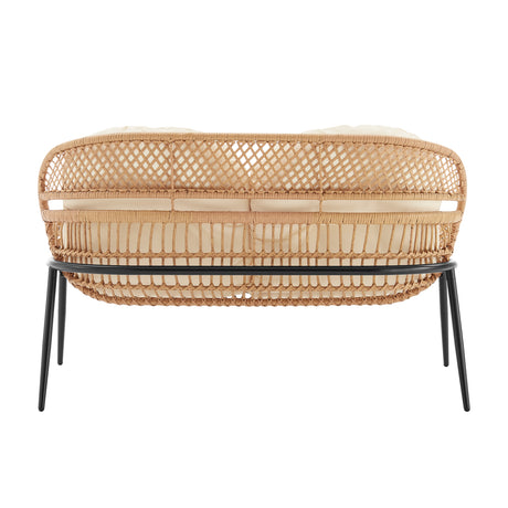 Pine 4-Piece Patio Conversation Set in Cream - Ornate Home