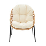 Pine 4-Piece Patio Conversation Set in Cream - Ornate Home