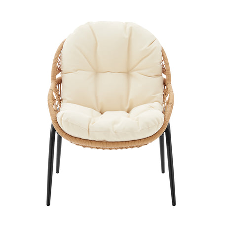 Pine 4-Piece Patio Conversation Set in Cream - Ornate Home