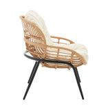 Pine 4-Piece Patio Conversation Set in Cream - Ornate Home