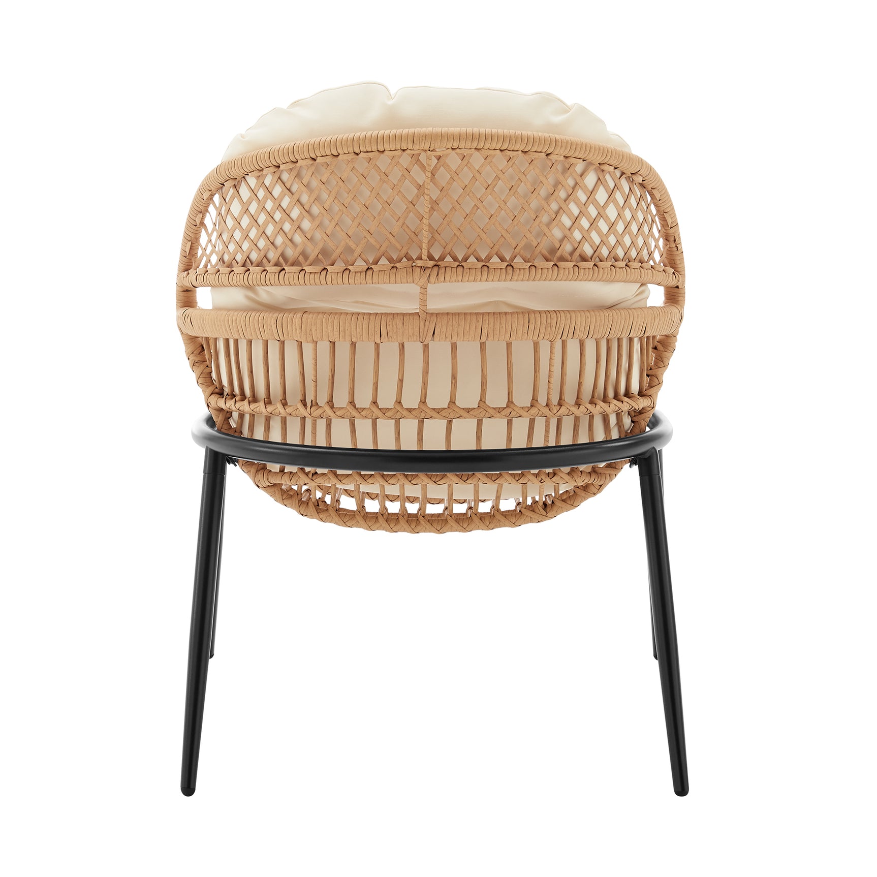 Pine 4-Piece Patio Conversation Set in Cream - Ornate Home